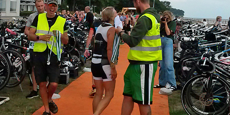 Kort triatlon på stranden