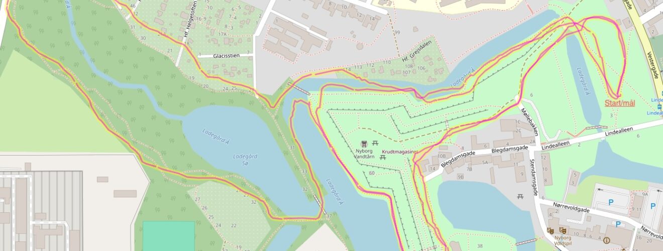 Løberute på Nyborg Vold