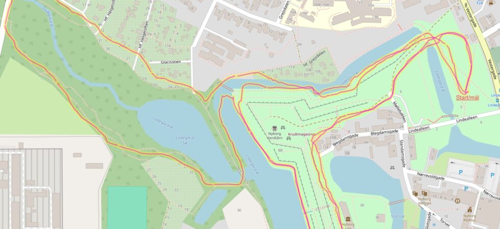 Løberute på Nyborg Vold
